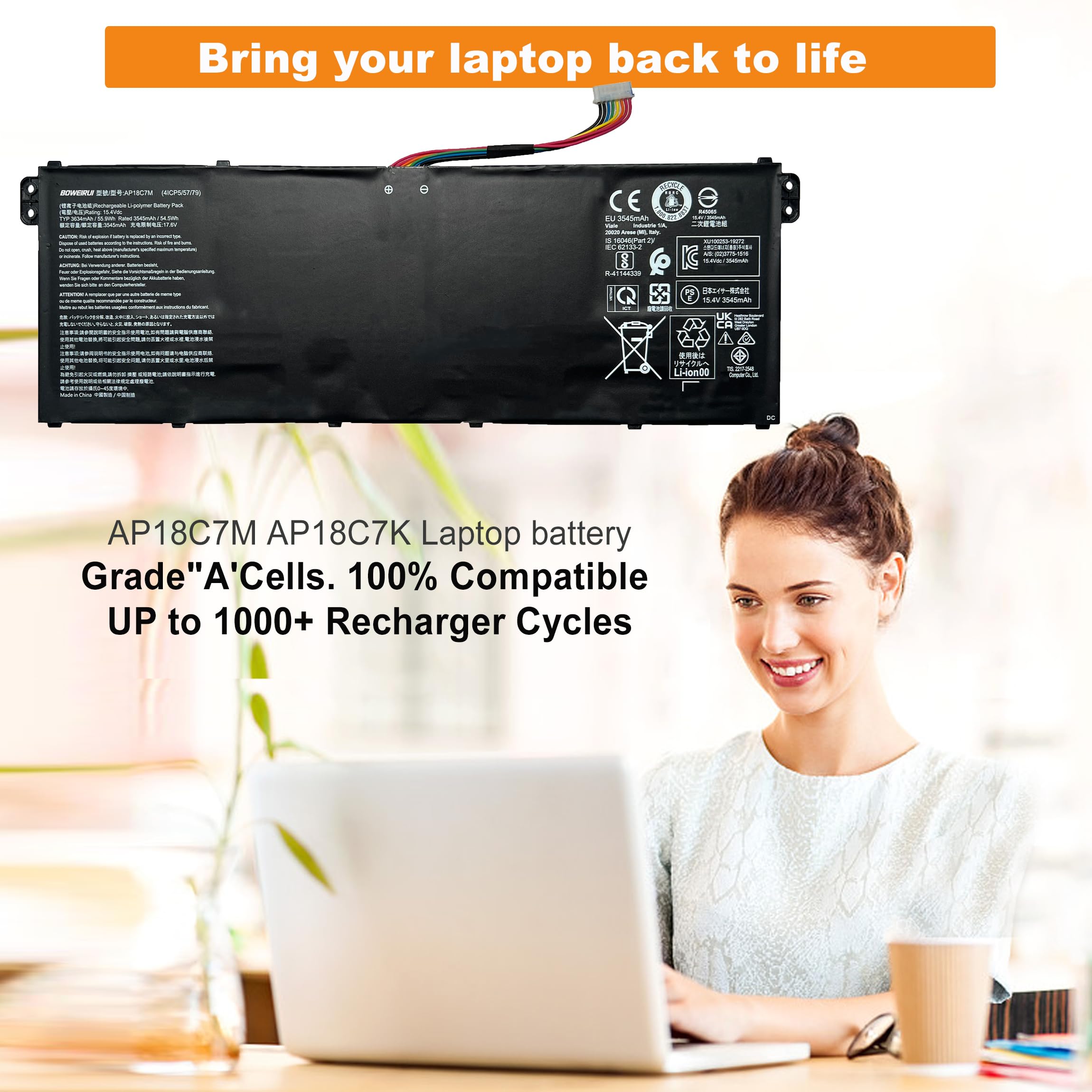Amazon.com: BOWEIRUI AP18C7M AP18C7K Battery for Acer Swift